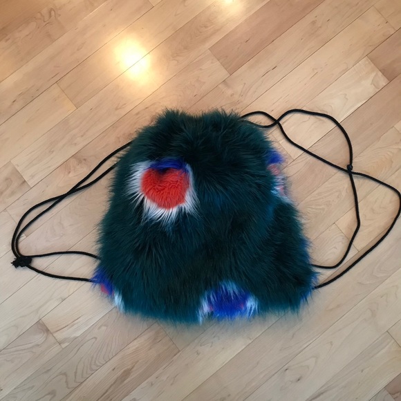 ASOS Handbags - Faux fur drawstring backpack